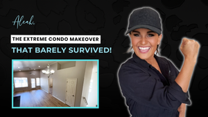 Extreme condo makeover story featuring confident homeowner and renovated Provo condo interior.
