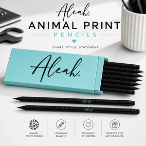 Aleah Cheetah Print All Black Pencils